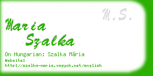 maria szalka business card