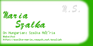 maria szalka business card